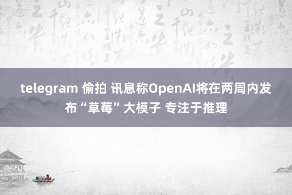telegram 偷拍 讯息称OpenAI将在两周内发布“草莓”大模子 专注于推理