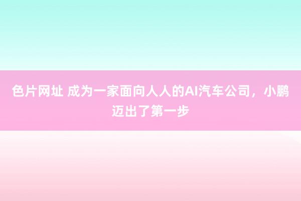 色片网址 成为一家面向人人的AI汽车公司，小鹏迈出了第一步