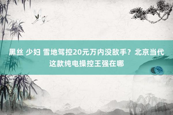 黑丝 少妇 雪地驾控20元万内没敌手？北京当代这款纯电操控王强在哪