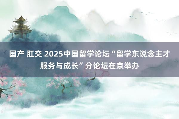 国产 肛交 2025中国留学论坛“留学东说念主才服务与成长”分论坛在京举办
