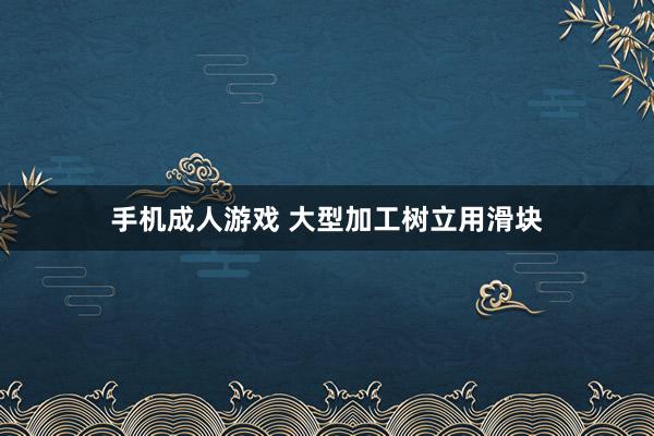 手机成人游戏 大型加工树立用滑块