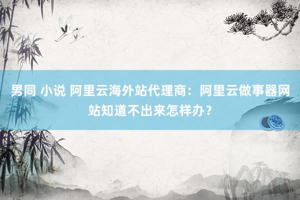 男同 小说 阿里云海外站代理商：阿里云做事器网站知道不出来怎样办？