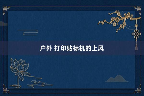 户外 打印贴标机的上风