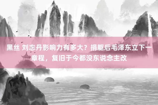黑丝 刘志丹影响力有多大？捐躯后毛泽东立下一章程，复旧于今都没东说念主改