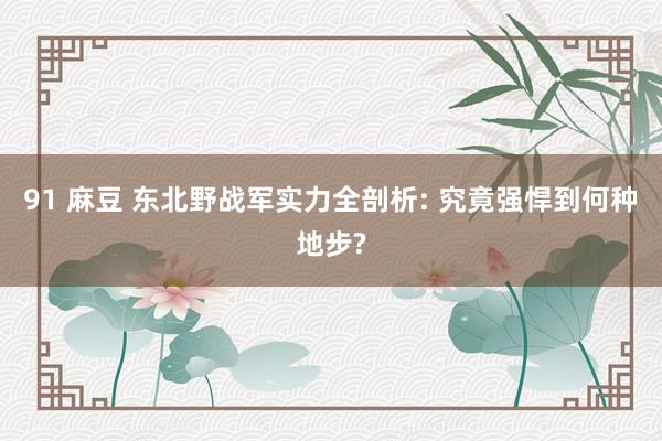 91 麻豆 东北野战军实力全剖析: 究竟强悍到何种地步?