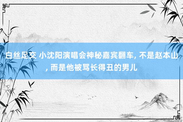 白丝足交 小沈阳演唱会神秘嘉宾翻车, 不是赵本山, 而是他被骂长得丑的男儿