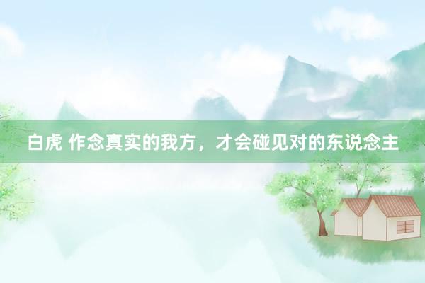 白虎 作念真实的我方，才会碰见对的东说念主