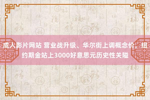 成人影片网站 营业战升级、华尔街上调概念价，纽约期金站上3000好意思元历史性关隘