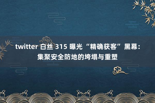 twitter 白丝 315 曝光 “精确获客” 黑幕：集聚安全防地的垮塌与重塑